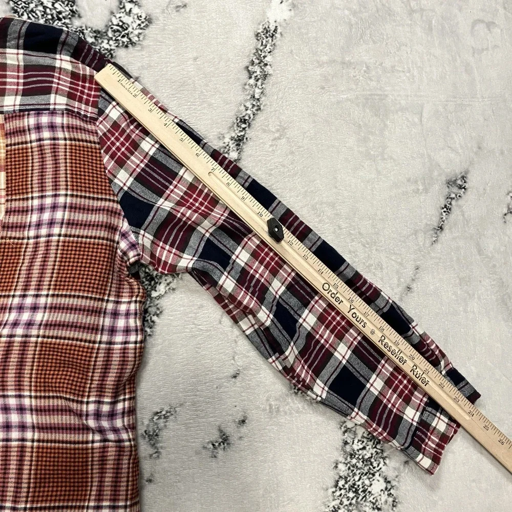 Cato Plaid Patchwork Open Front Cardigan Womens Size XL‎ Draped Fall Boho